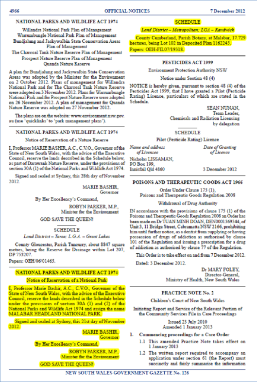 The Western Bushland offiicially becomes Malabar Headland National Park