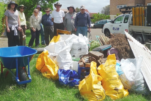 FoMH volunteers with the rubbish they removed from the National Park