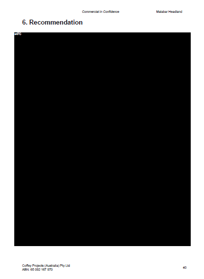 Coffey's recommendation for the future of the headland is being kept secret by the Liberal Government